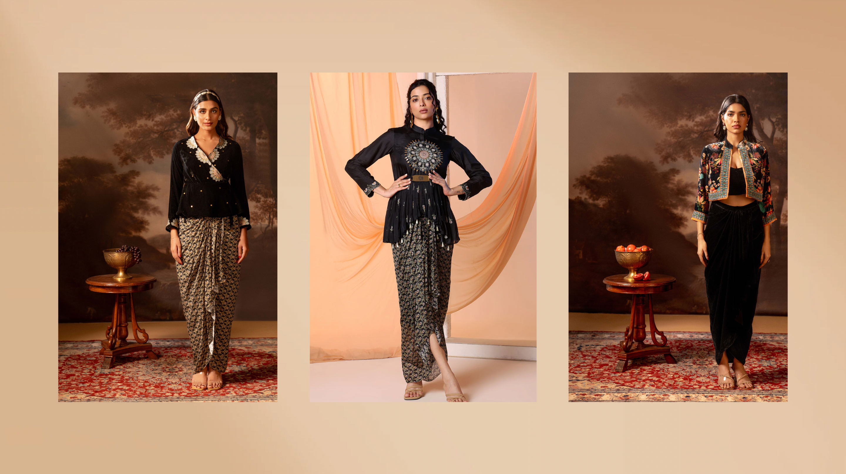 Enhance Your Elegance with the Eraya Drape Skirt Sets