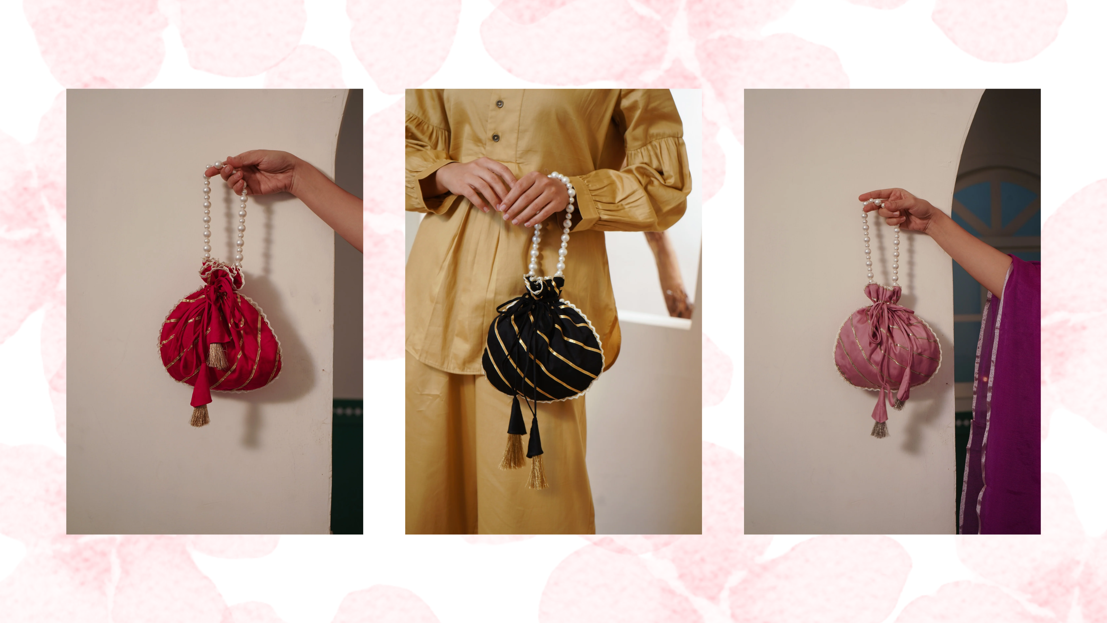 Elegant Finishing Touches – Nero Pearl Potli Bags at Ganpatis