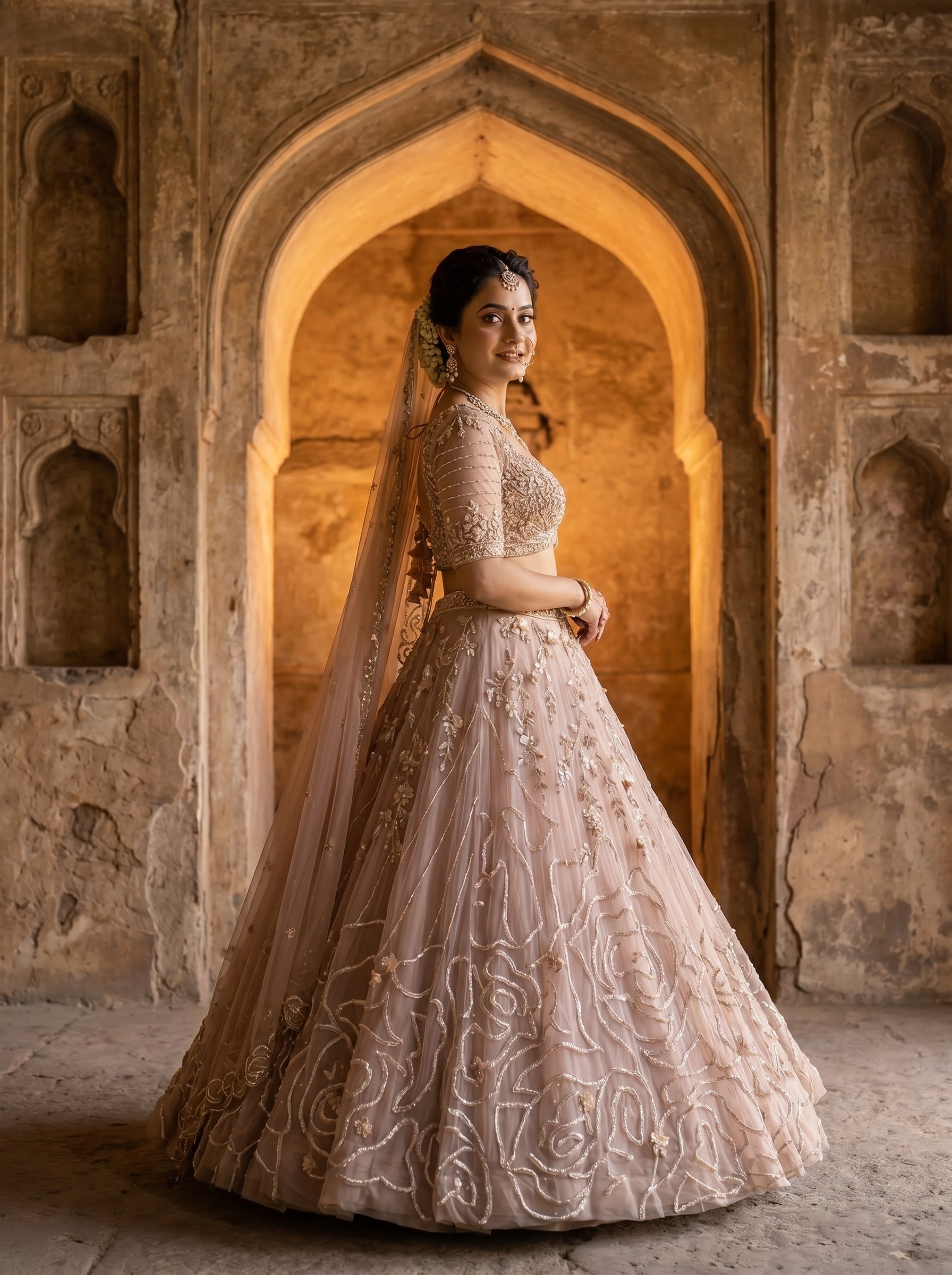 Ivory Bridal Lehenga Ganpatis Ivory Bridal Lehenga Ganpatis